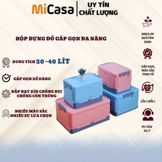  Hộp đựng đồ gấp gọn để cốp xe ô tô để trong nhà có thể gấp gọn dung tích 40 lít và 20 lít 