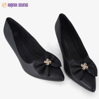 [HCM] Giày Cao Gót Hạnh Dung Đính Nơ HD04842AD ( Màu Kem - Đen Mờ - Đen Bóng )