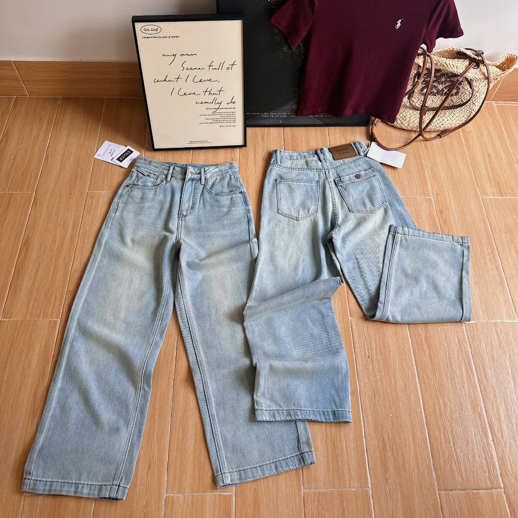 Quần jeans nấm ống suông phong cách Hàn Quốc 5709