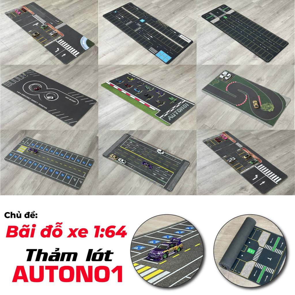 Thảm lót diorama bãi đỗ xe - parking chống trượt cho mô hình tỉ lệ 1:64