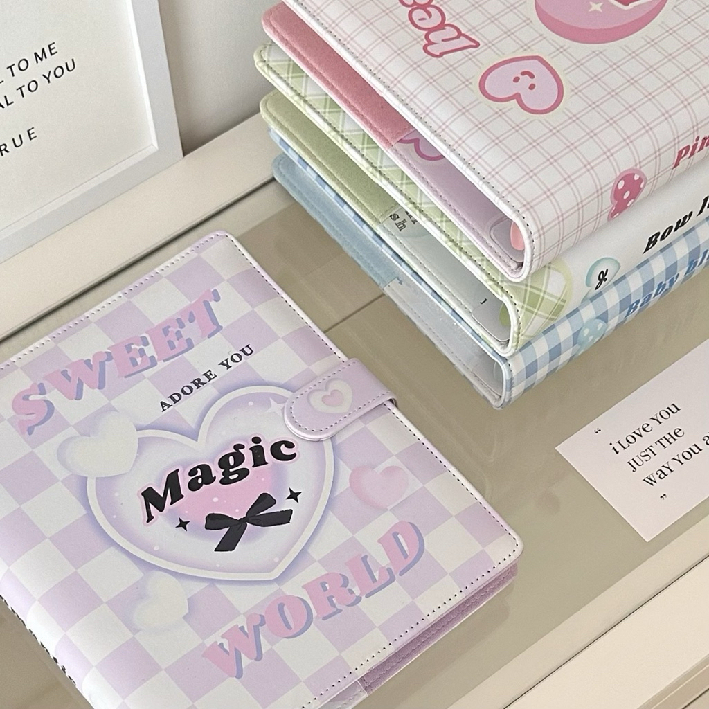 BINDER DA PU A5 PASTEL LOVE KÈM INDEX - SỔ CÒNG BÌA DA DỄ THƯƠNG