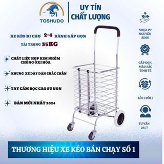 TOSHUDO - Xe Kéo Hàng - Xe Đi Chợ Bản Nâng Cấp 4 Bánh Gấp Gọn Đa Năng