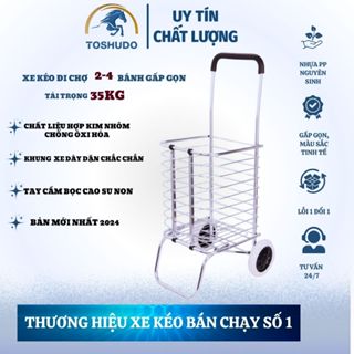 Xe Kéo Đi Chợ, Xe Siêu Thị TOSHUDO Bằng Hợp Kim Gấp Gọn Tiện Lợi