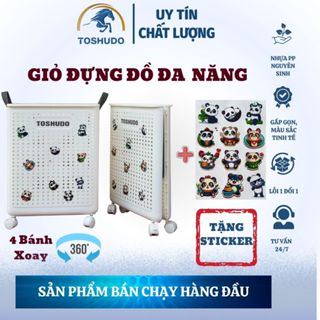 TOSHUDO Giỏ Đựng Quần Áo - Đồ Đa Năng Có Bánh Xe Cỡ Lớn Có Tay Cầm Nhựa ABS Nguyên Sinh