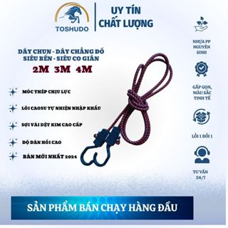 TOSHUDO - Dây Chun , Dây Chằng Hàng Tự Khóa - Lõi Thép Chịu Lực - Bọc Nhựa - Mẫu Mới CHịu tải 120kg
