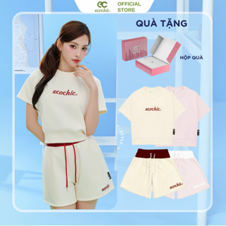  Set Bộ Cộc ECOCHIC CHIC RUSH SET Áo Phông Crop Quần Đùi Cạp Cao Chất Liệu Cao Cấp Chính Hãng B145 