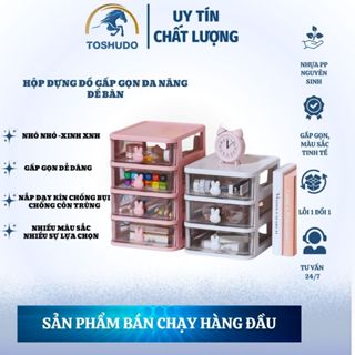 Tủ Nhựa Nhiều Tầng mini Đựng Mỹ Phẩm / Văn Phòng Phẩm Để Bàn Tiện Lợi