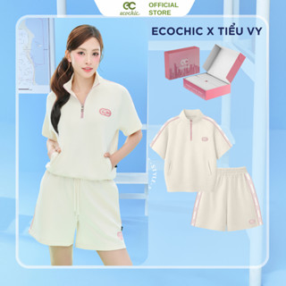 Set Bộ Cộc ECOCHIC URBAN BLOOM Áo Phông Crop Quần Đùi Cạp Cao Chất Liệu Cao Cấp Chính Hãng ECO ON THE GO B155