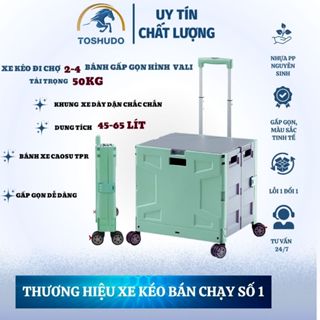 TOSHUDO - Xe Kéo Đi Chợ , Đi Du Lịch Gấp Gọn Hình VALI 2 Bánh - 4 Bánh Dung Tích 45Lít - 65Lít
