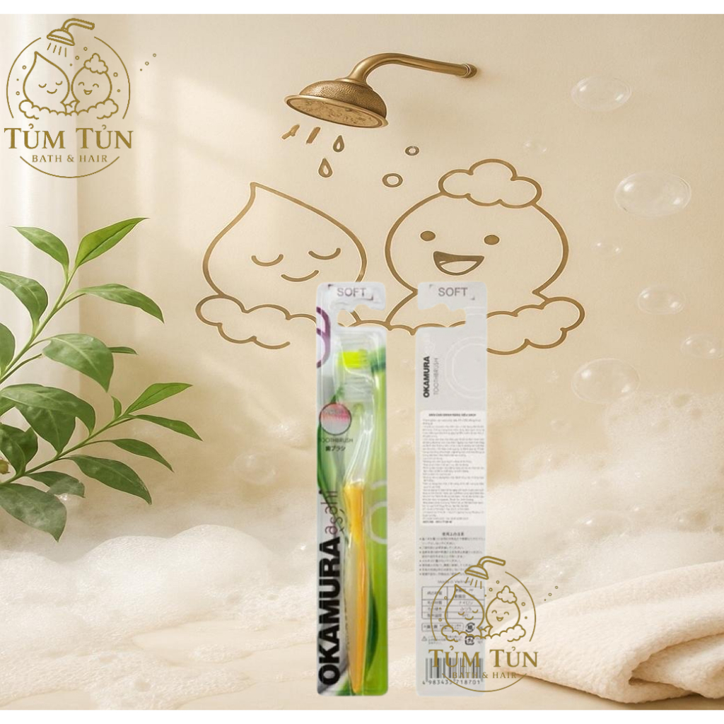 Bàn Chải Đánh Răng Okamura Soft – Lông Mềm, Làm Sạch Êm Dịu, Hàng Chính Hãng Nhật Bản