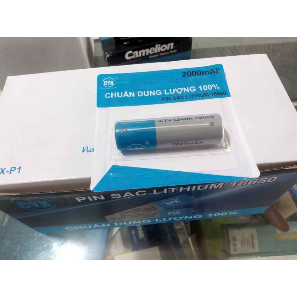 PIN SẠC 18650 CYX CHÍNH HÃNG 2000MAH ĐÚNG DUNG LƯỢNG