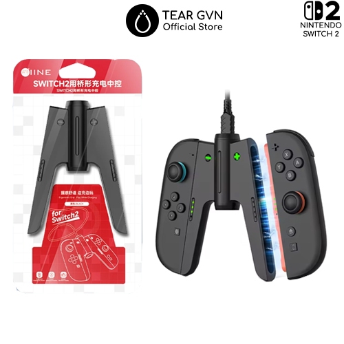 Grip sạc chữ V hít nam châm IINE có đèn báo trạng thái sạc cho Joy-con Nintendo Switch 2