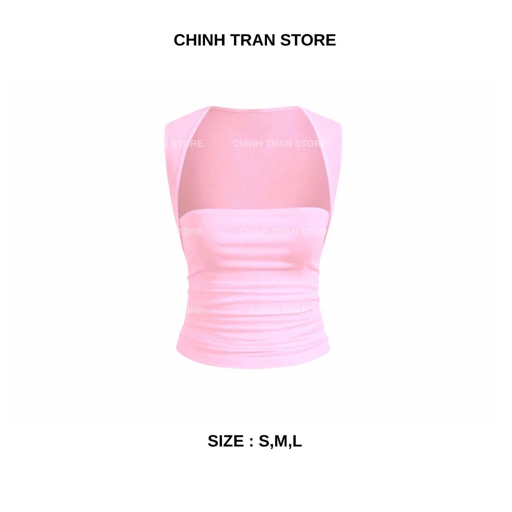 Áo Sát Nách Cúp Ngực Nhún Eo Viền Vai Nhỏ Chất Thun Cotton Co Giãn Nữ Tính Trendy - Chinh Trần Store | BigBuy360 - bigbuy360.vn