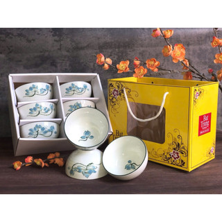 Bát ăn cơm chén ăn cơm gốm sứ Bộ bát đĩa decor Gốm Phúc Đạt