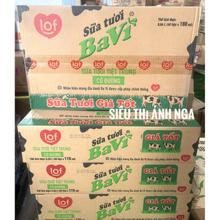  Thùng 48 Hộp Sữa Tươi Ba Vì Lof Có Đường 110ml 180ml 