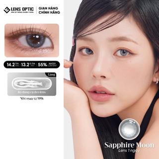 Kính áp tròng 1 ngày màu SAPPHIRE MOON, lens mắt màu đen có độ cận êm mượt cả ngày - Lens Optic HN - 1 Chiếc