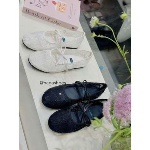 GIÀY BÚP BÊ NAGASHOES VẢI REN LƯỚI NƠ NAB113