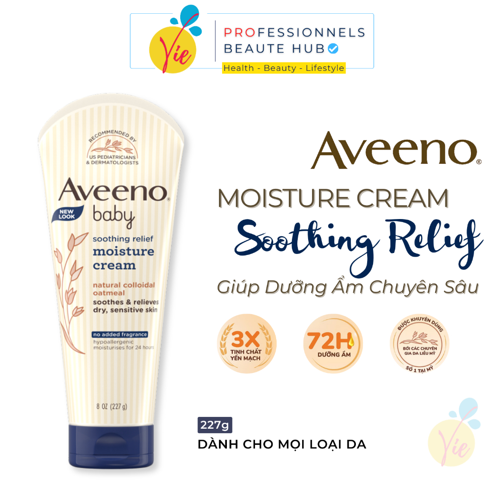Kem Dưỡng Ẩm AVEENO Baby Soothing Relief Moisture Cream Cho Em Bé 227gr
