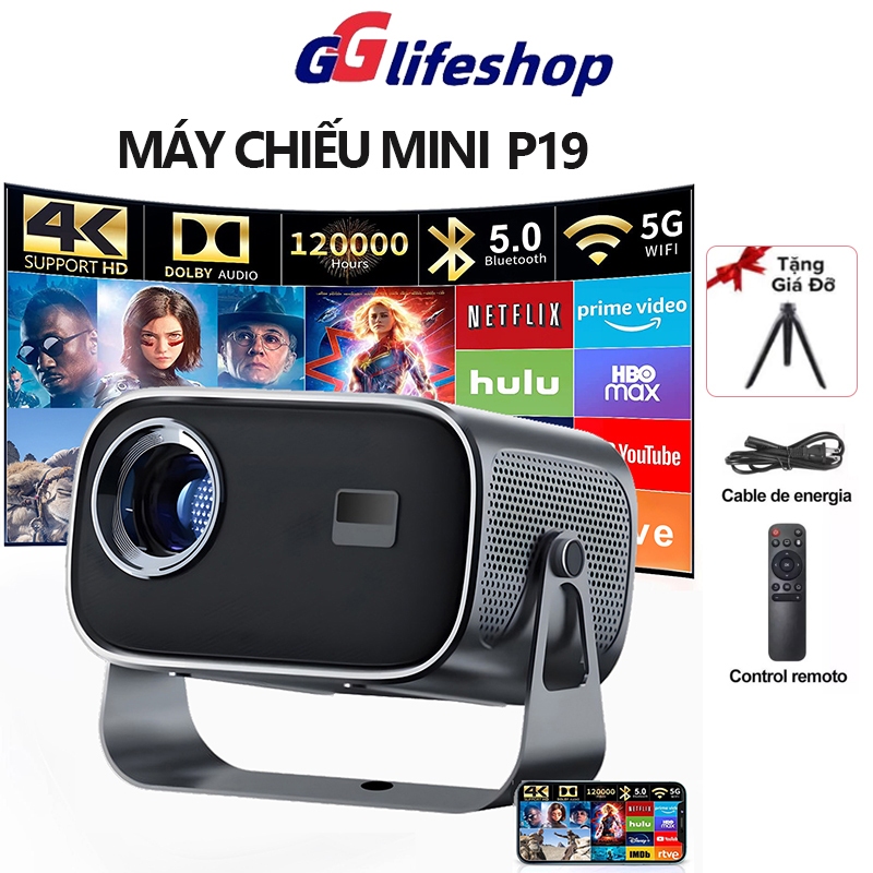 Máy chiếu mini P19/A10 Android 13 Full HD Điều chỉnh 360° độ sáng cao, kết nối wifi, bluetooth, điện thoại Laptop | BigBuy360 - bigbuy360.vn