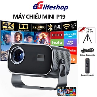  Máy chiếu mini P19 A10 Android 13 Full HD Điều chỉnh 360° độ sáng cao kết nối wifi bluetooth điện thoại Laptop 