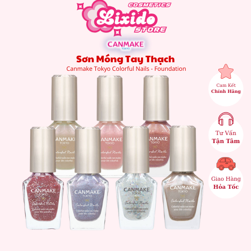  40 Color Sơn Móng Tay Thạch Canmake Tokyo Colorful Nails-Foundation Không Cần Đèn Hơ Hàng Chính Hãng 