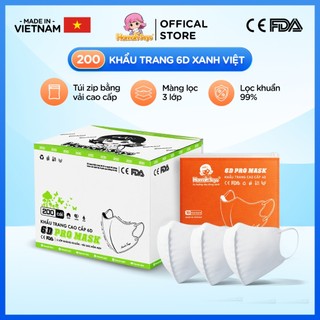 [Thùng 200 cái] Khẩu trang 6D chống tia UV chống nắng bụi mịn 3 lớp Hannah Seyo