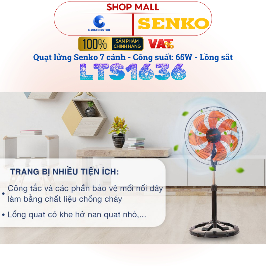 [HỎA TỐC] Quạt lửng thân sắt 7 cánh Senko LTS1636 - LTS1631 (Mã mới) - Hàng chính hãng | BigBuy360 - bigbuy360.vn