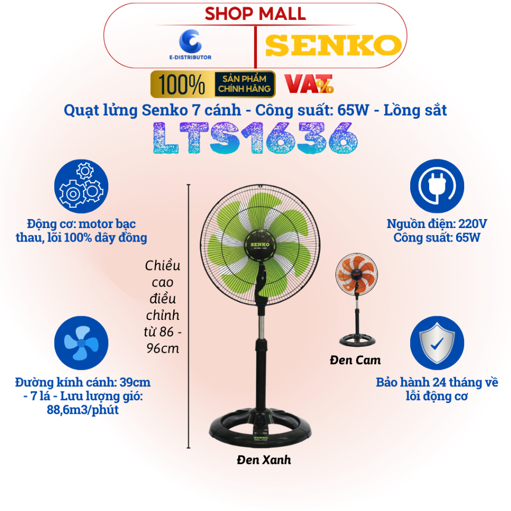[HỎA TỐC] Quạt lửng thân sắt 7 cánh Senko LTS1636 - LTS1631 (Mã mới) - Hàng chính hãng | BigBuy360 - bigbuy360.vn