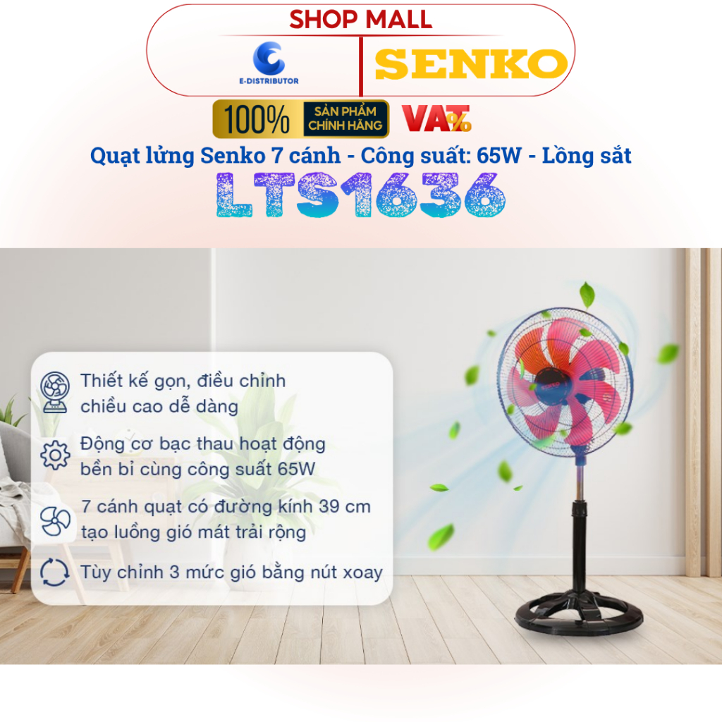 [HỎA TỐC] Quạt lửng thân sắt 7 cánh Senko LTS1636 - LTS1631 (Mã mới) - Hàng chính hãng | BigBuy360 - bigbuy360.vn