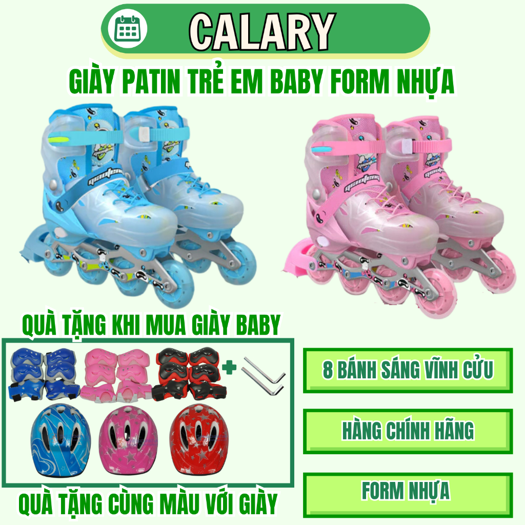 [Tặng bảo vệ tay chân] Giày Patin Trẻ Em Centosy Baby Có 8 Bánh Đèn Sáng Giày Trượt Patin Trẻ Em Form Nhựa Chắc Chắn