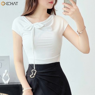 Áo Thun Nữ CCHAT Dáng Ôm Kiểu Butterfly Chất Liệu Co Giãn Cao Cấp 15TNC9007OT