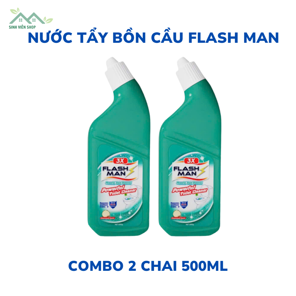 Chai nước tẩy bồn cầu vệ sinh Flashman diệt vi khuẩn khử mùi toilet dung tích 500ml