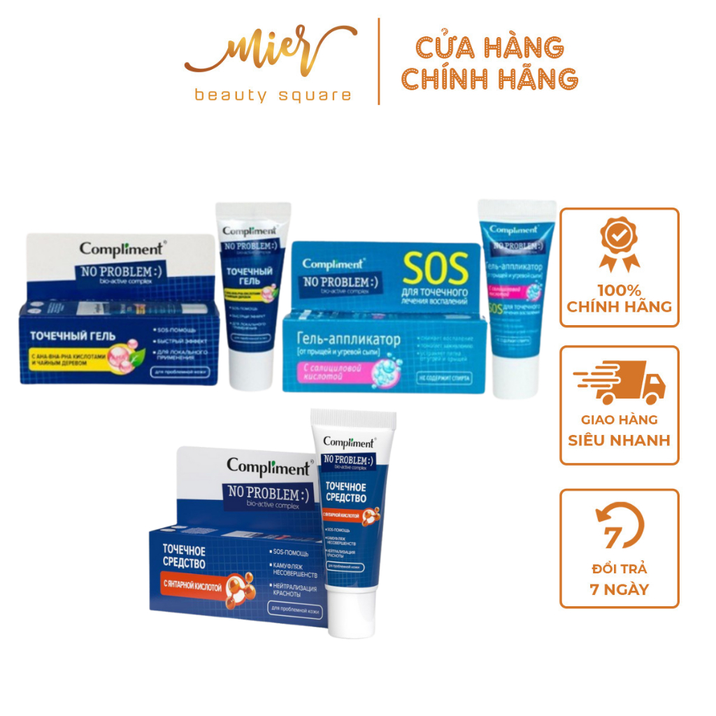 Gel Chấm Mụn Compliment SOS No Problem AHA - BHA - PHA 25ml