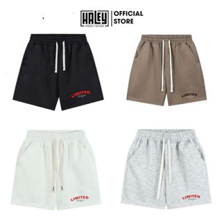 Quần short đùi unisex nam nữ vải nỉ chân cua hình thêu nổi local brand HALEY- QD1
