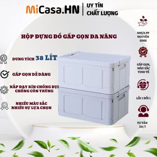 Thùng Nhựa Đựng Đồ Gấp Gọn Tiện Lợi, Hộp Đựng Quần Áo, Sách vở, Đồ Chơi, Cốp oto
