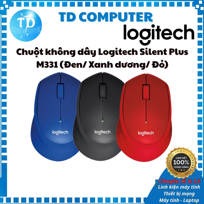 Chuột Không dây Silent Plus Logitech M331 – Êm ái, Pin 24 tháng, Thiết kế Ergonomic - Hàng chính hãn