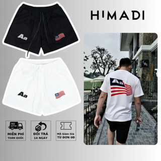  Quần Short Nữ Nam Kaki Unisex Aa Stu Thêu Lưng Chun Dây Dài Thiết Kế Chuẩn Đẹp unisex mùa hè phong cách Streetwear HIMAD 