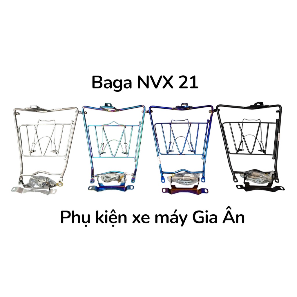 [Hình thật] - Baga NVX 21/ NVX V2 dành cho xe từ 2021 - 2025 mở ngang, chuẩn Inox dày10 li siêu bền,