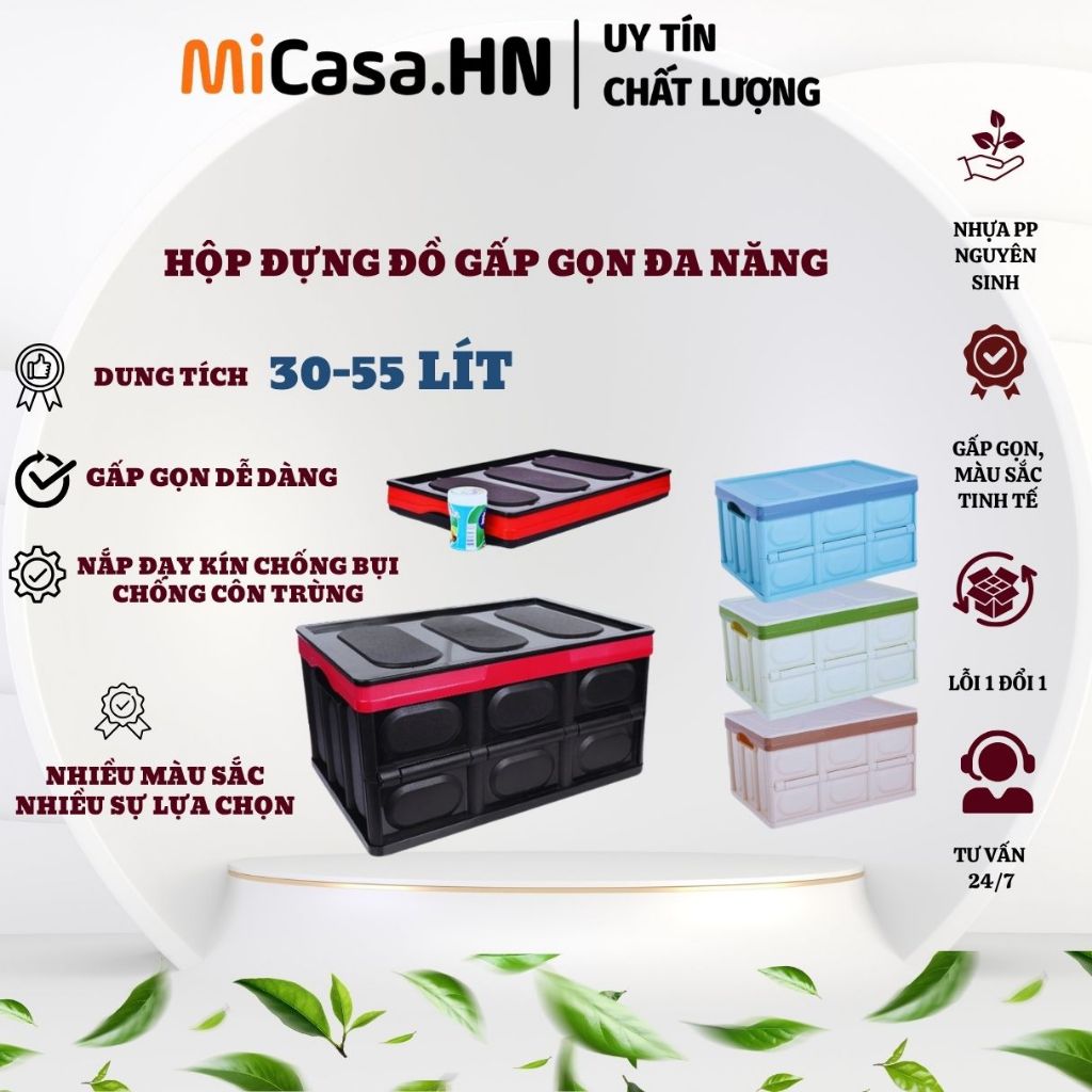 TOSHUDO Hộp Đựng Đồ Để Cốp Xe Ô Tô Có Thể Gấp Gọn Dung Tích 55Lít  Và 30Lít