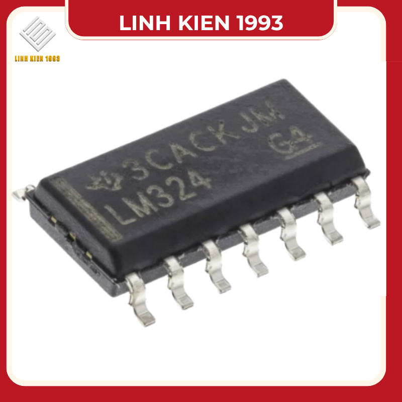 IC LM324 Bộ khuếch đại thuật toán 4 kênh (Quad Op-Amp) SMD phổ biến