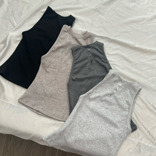 RIBY TOP - Áo Ba Lỗ DEROSE Cổ Cao Mang Được 2 Mặt Vải Gân Cotton Mềm Nữ Nách Sâu Ôm Thoải Mái