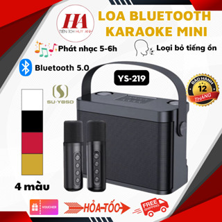 Loa Karaoke Bluetooth YS-219 Kèm 2 Micro - Phiên Bản Mới Nhất, Âm Thanh Sống Động, Bass Cực Căng