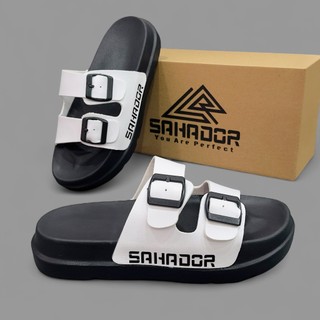  Dép Sandal SAHADOR quai ngang Đế bánh mì cao 5cm Đi chơi dạo biển Mang couple nam nữ - Hai quai 01 