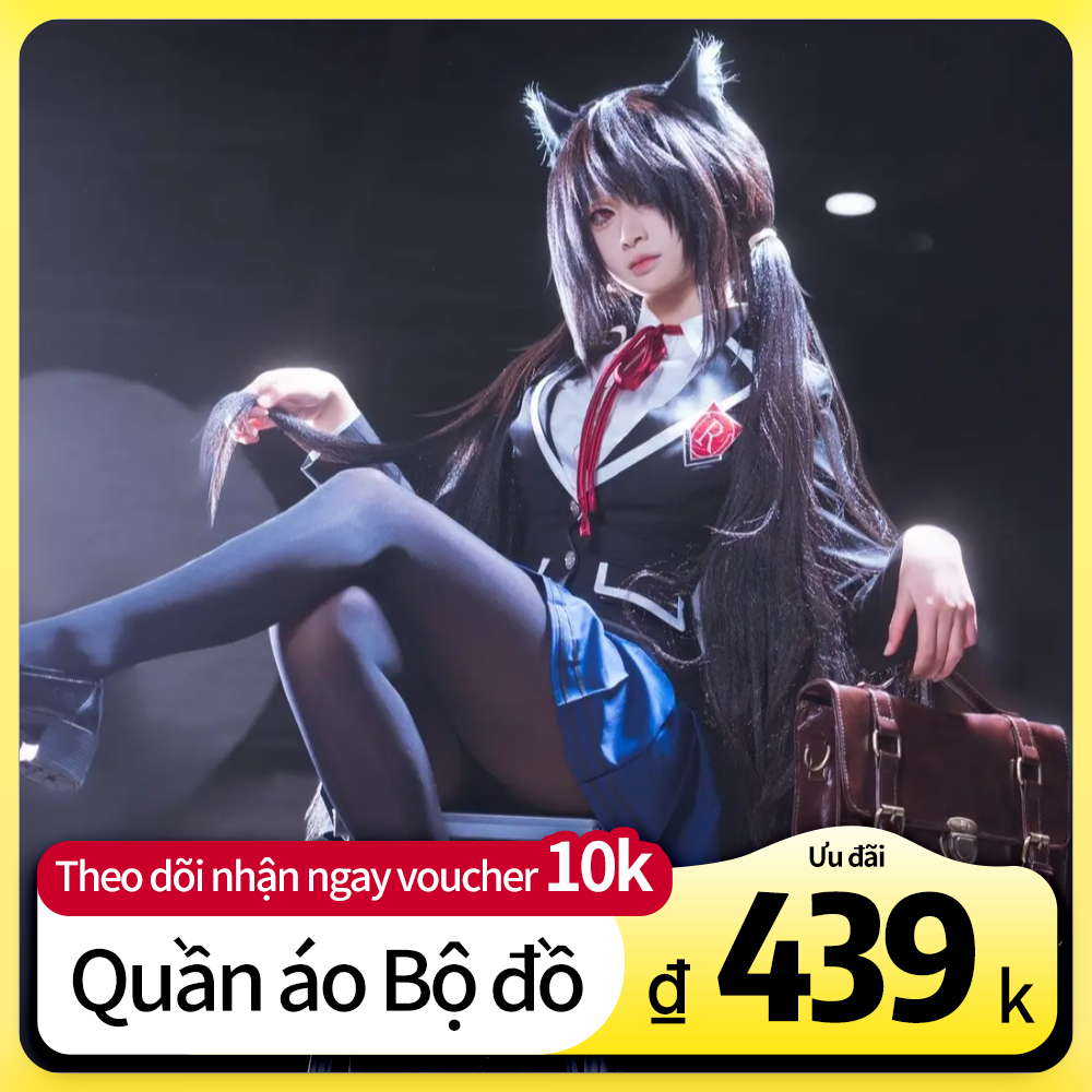 Tokisaki Kurumi Tohka Shido Cosplay Date A Live Váy JK Đồng Phục Học Sinh Nữ Sinh Anime Full Set Đẹp