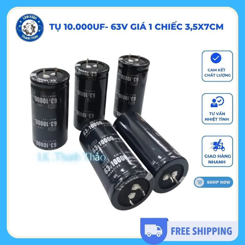 Tụ 10.000uf- 63V Giá 1 chiếc 3,5x7cm