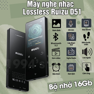  Máy Nghe Nhạc Ruizu D51 bản 2026 Lossless Bộ nhớ 16Gb - Bluetooth 5.2 - Nghe nhạc xem phim chất lượng cao 
