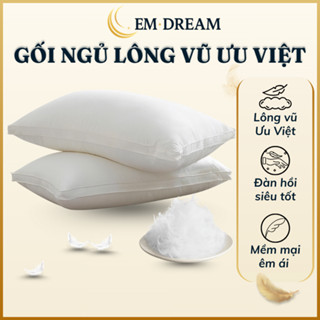 Gối Ngủ Lông Vũ Ưu Việt EmDream Mềm Êm Cao Cấp Gối Chuẩn Khách Sạn 5 Sao Ruột Gối 50x70cm 60x80cm Gối Đầu Gối Ngủ Ngon