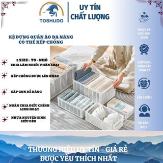 Hộp Nhựa Chia Ngăn Đựng Quần Áo TOSHUDO , Túi Đựng Quần Áo Chia Ngăn Gọn Gàng