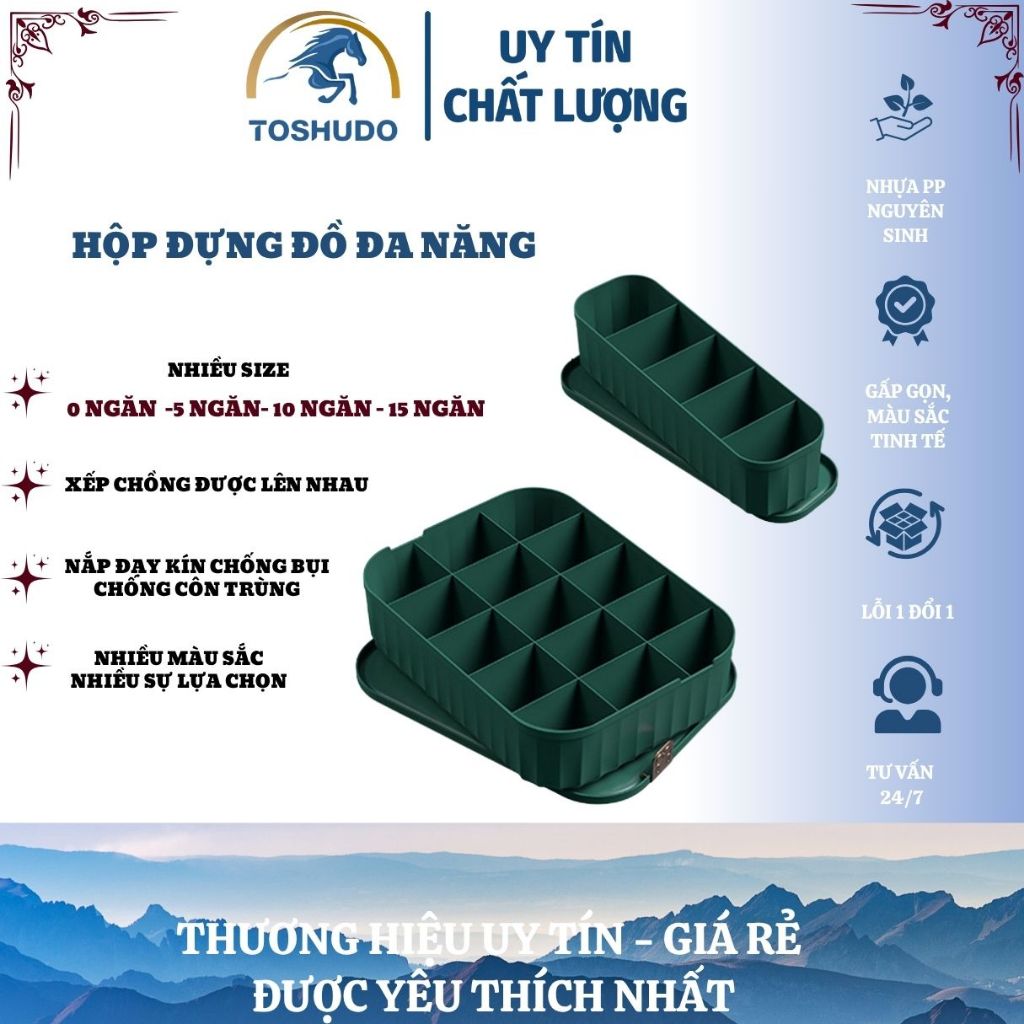 ToShuDo - Hộp Nhựa Đựng Đồ Lót, Vớ Đa Năng Dạng Ngăn Kéo, Xếp Chồng