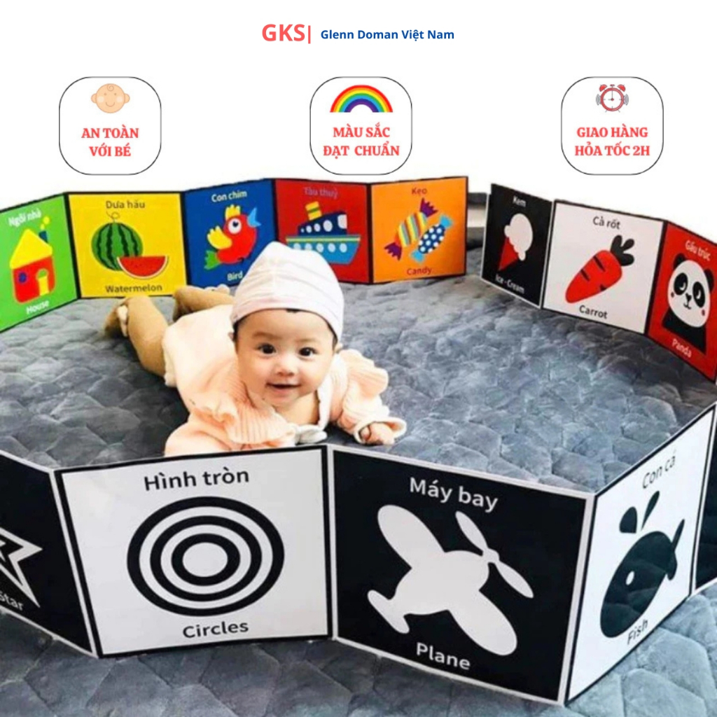 COMBO 3 Bộ Tranh Kích Thích Thị Giác TNBOOKS Cho Bé Từ 0 - 12 Tháng